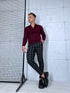 Men's trousers with fine check - black with white 65-3